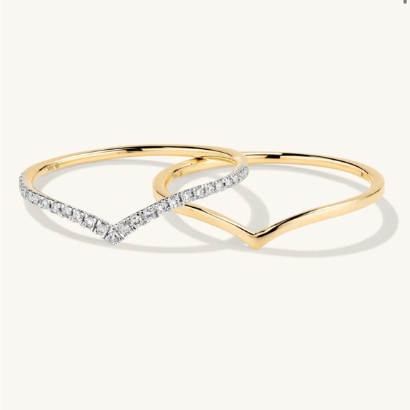 Mejuri Jewelry - Mejuri Diamond Wishbone Stacker Set
